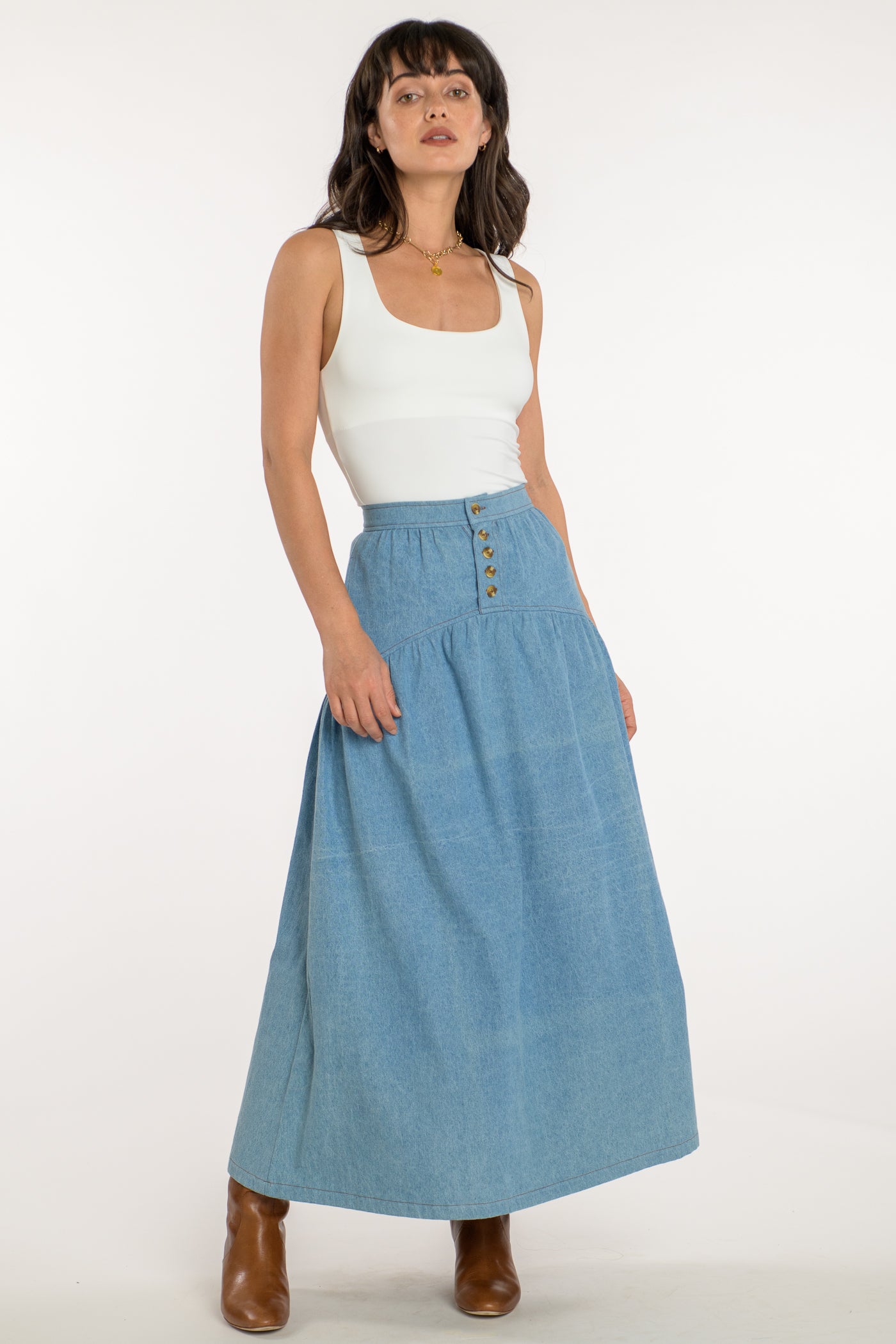 Phoebe Skirt in Denim