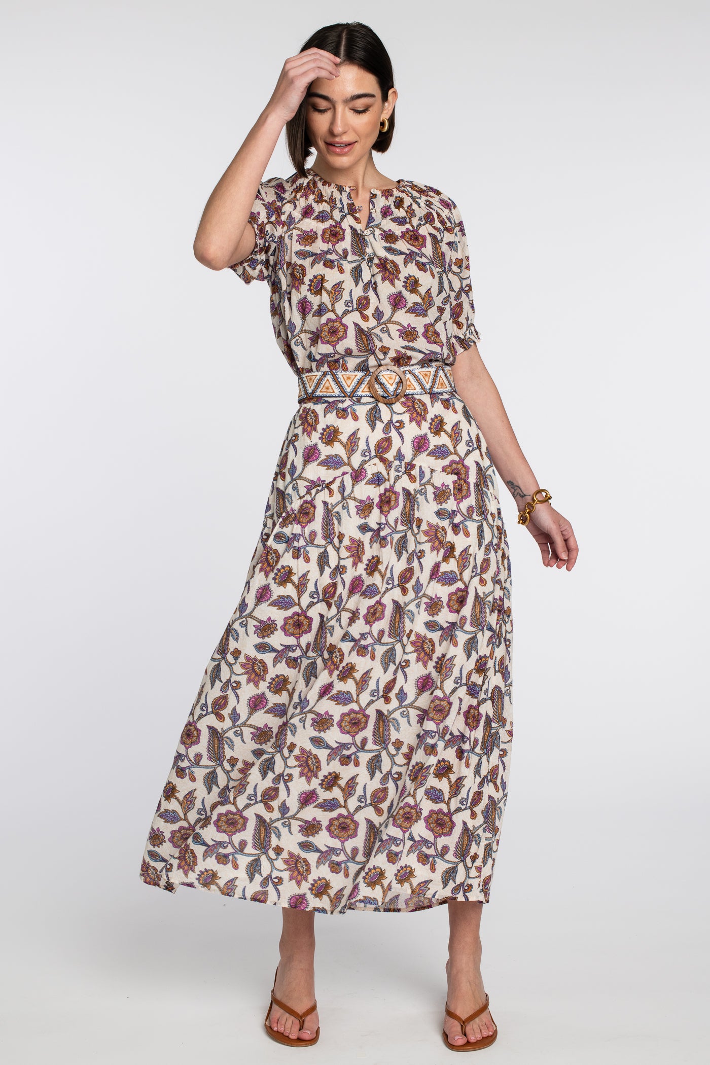 Phoebe Skirt in Cactus Flower Ivory