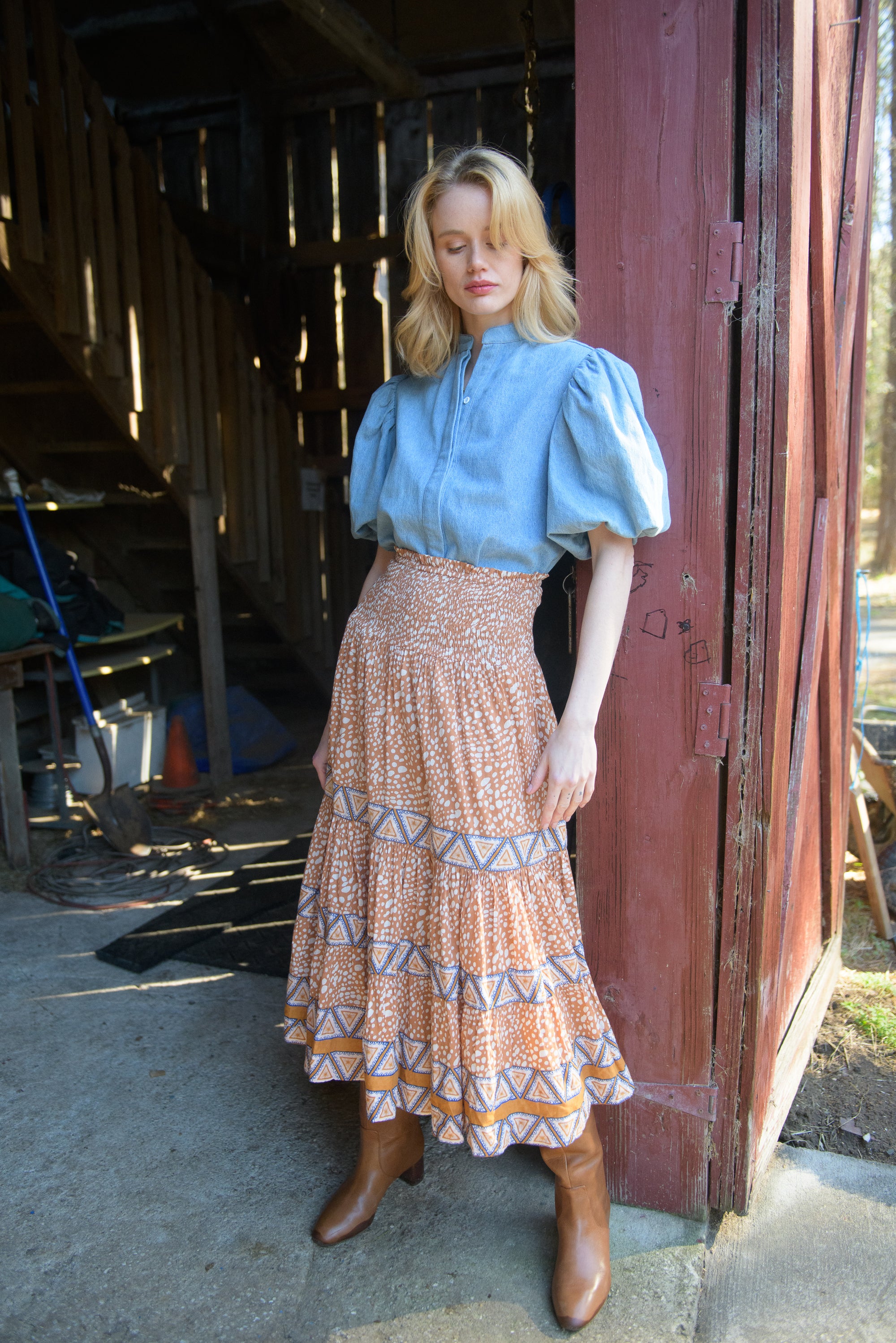 Edie Top in Denim