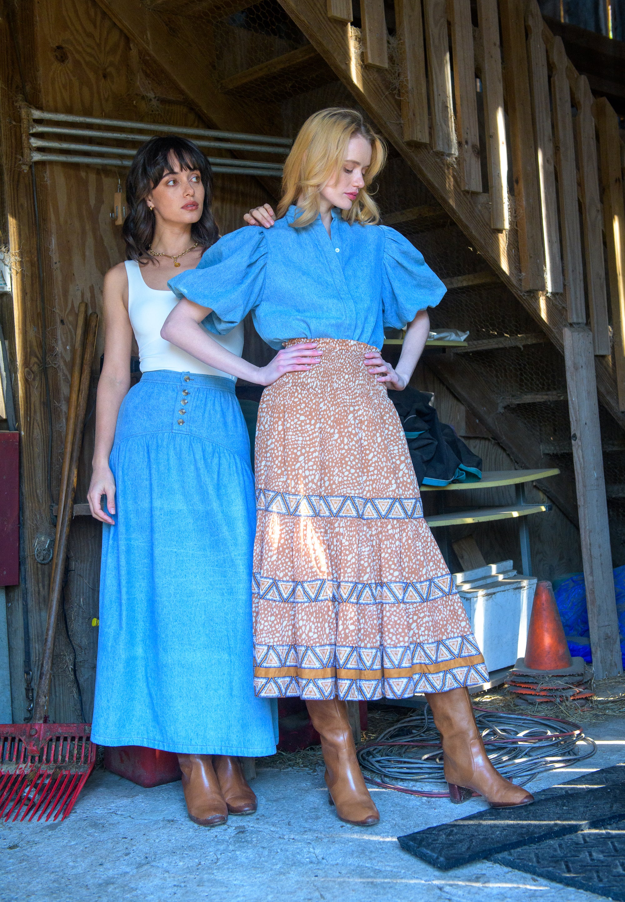 Phoebe Skirt in Denim