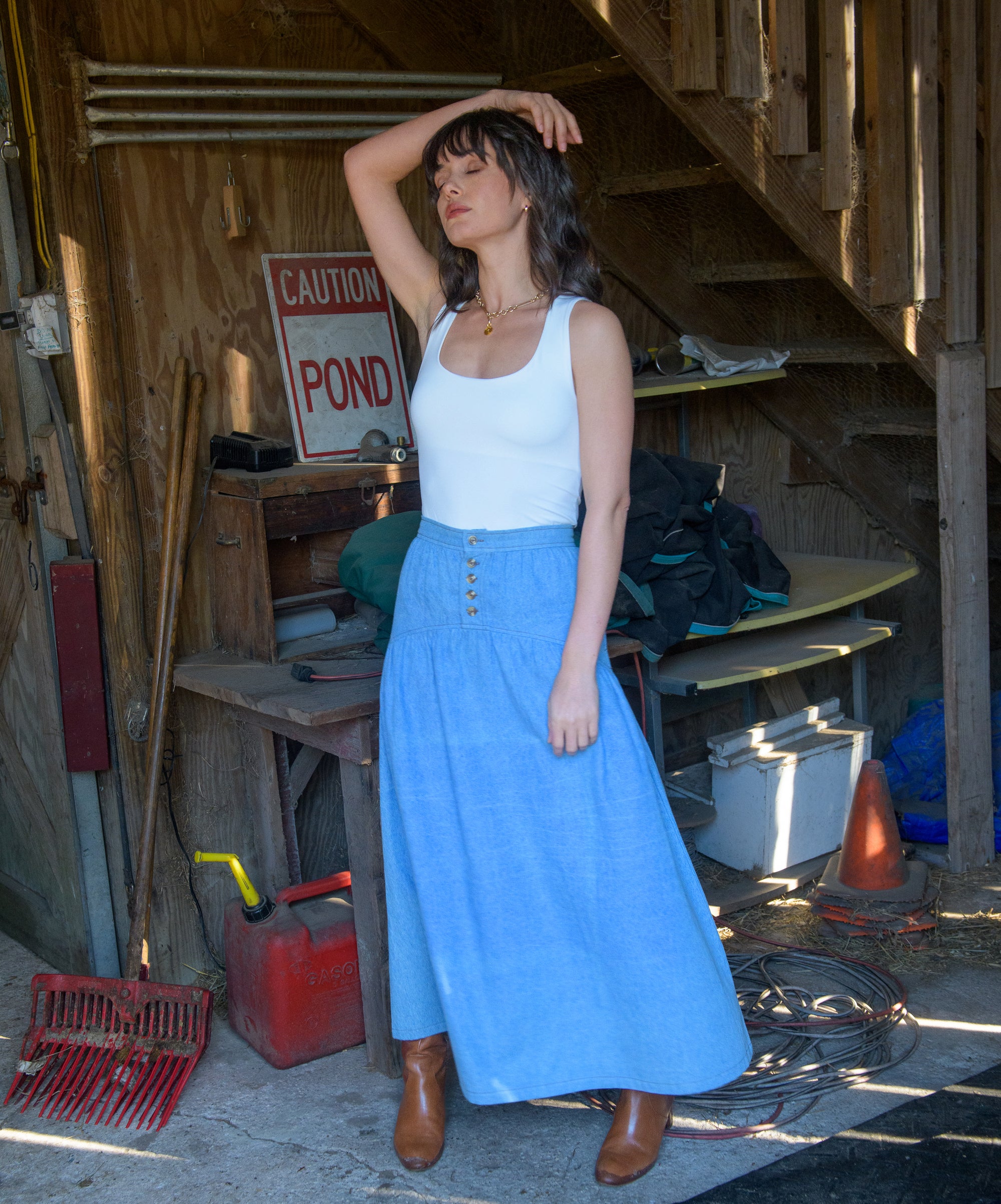Phoebe Skirt in Denim