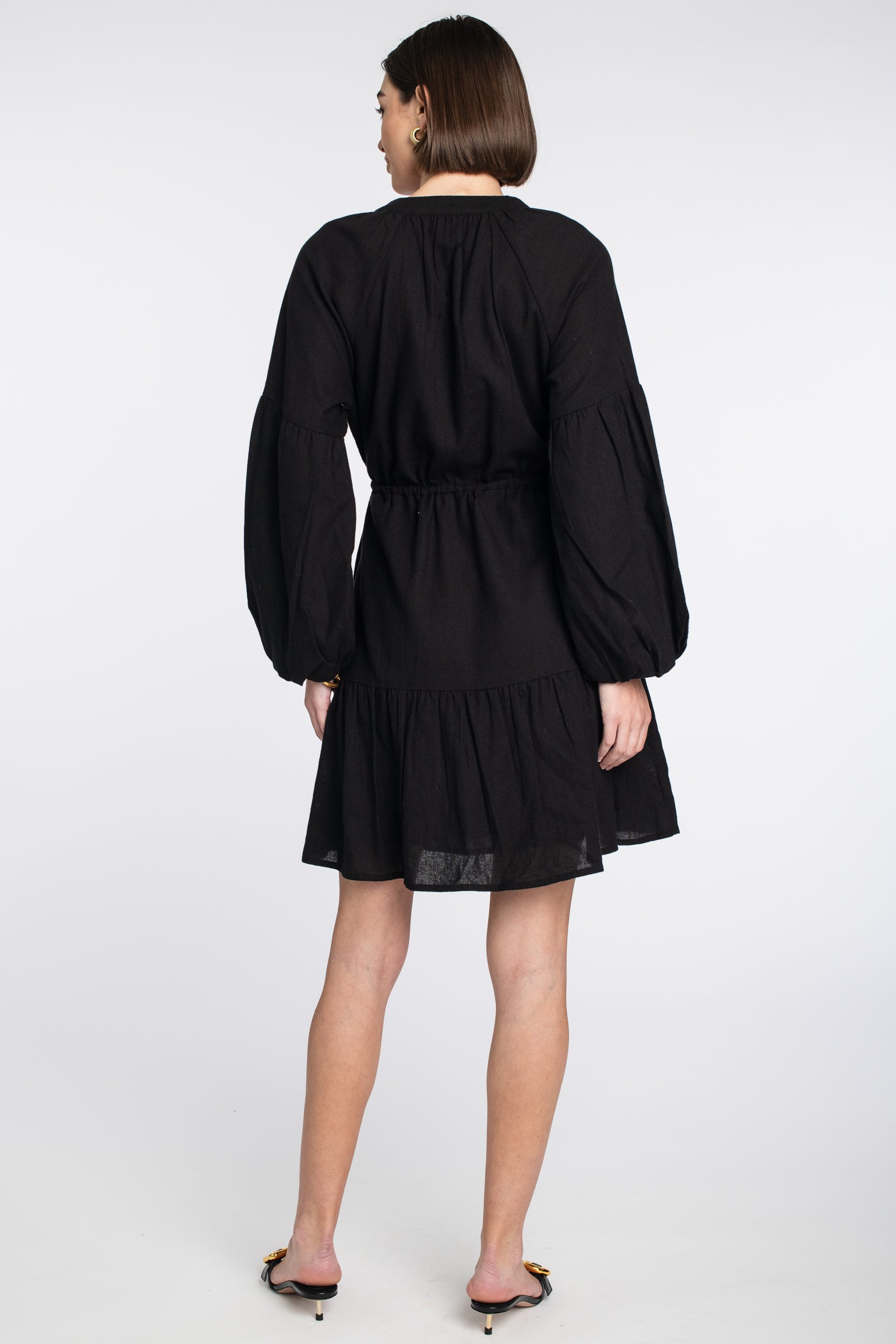 Emory Short Dress in Solid Black
