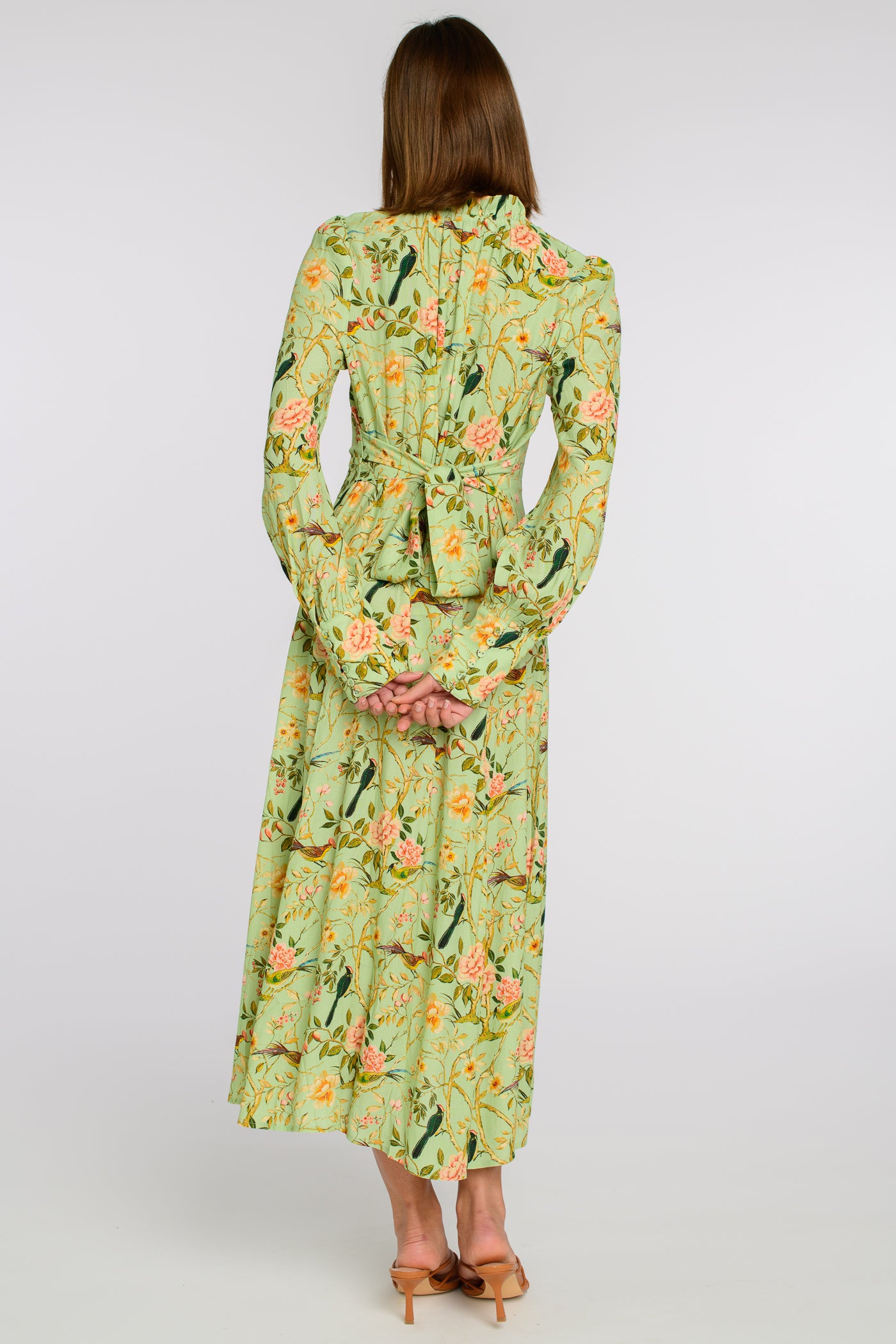 Morgan Dress in Chinoiserie Pear