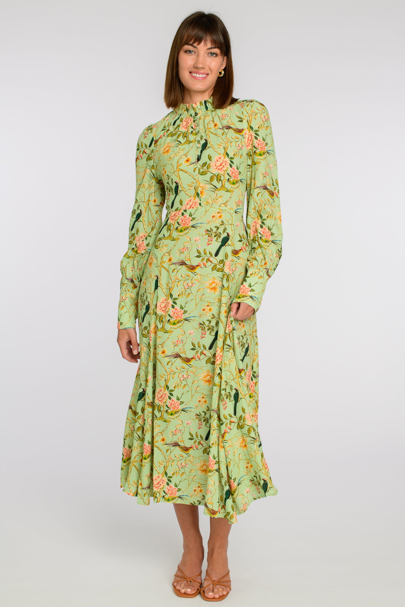 Morgan Dress in Chinoiserie Pear