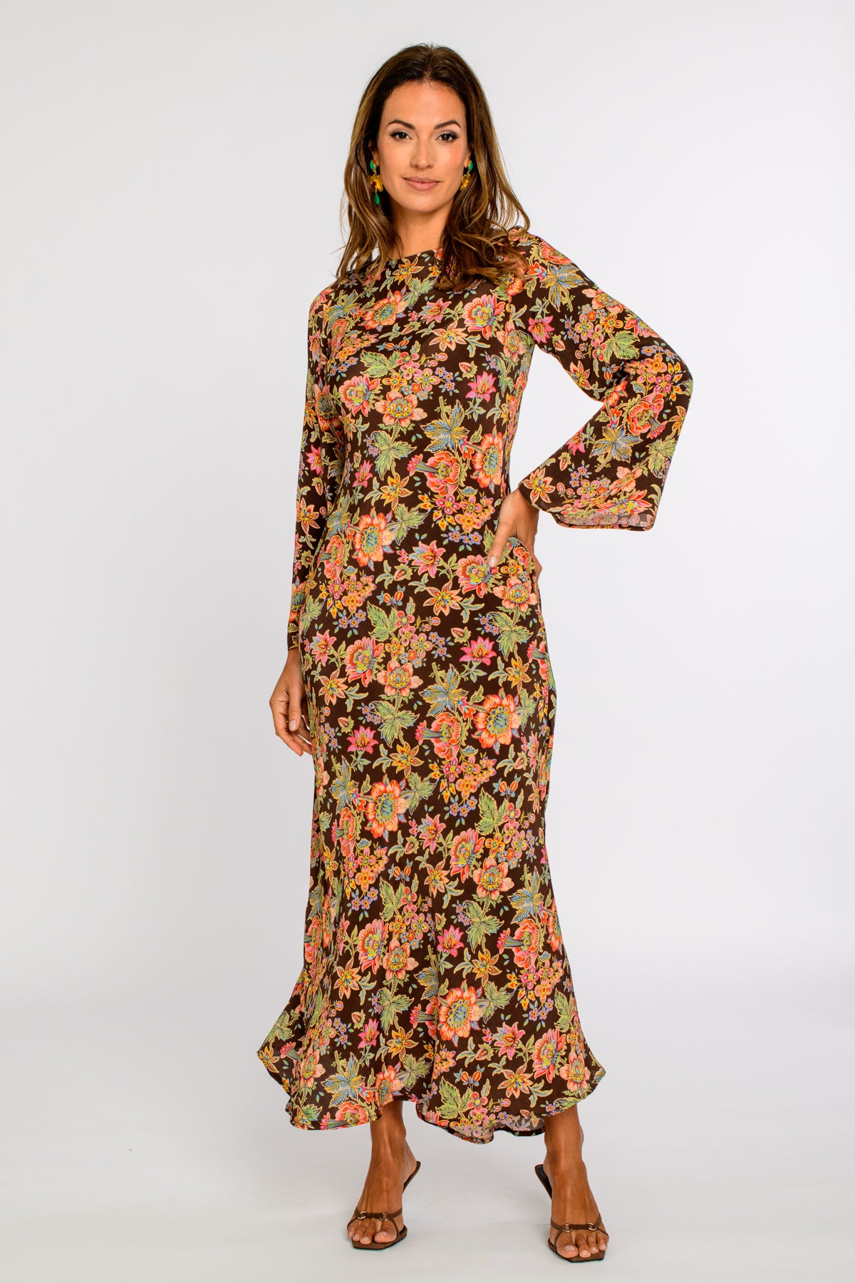 Lily Dress in Wallflower Brown