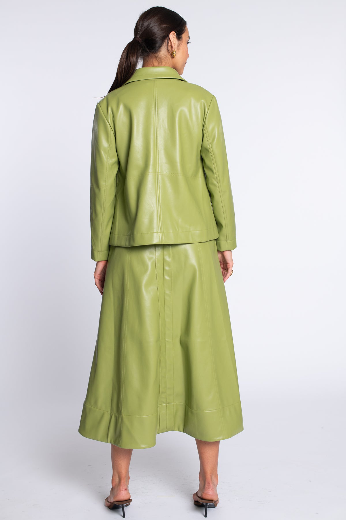 Reid Jacket in Olive Leather