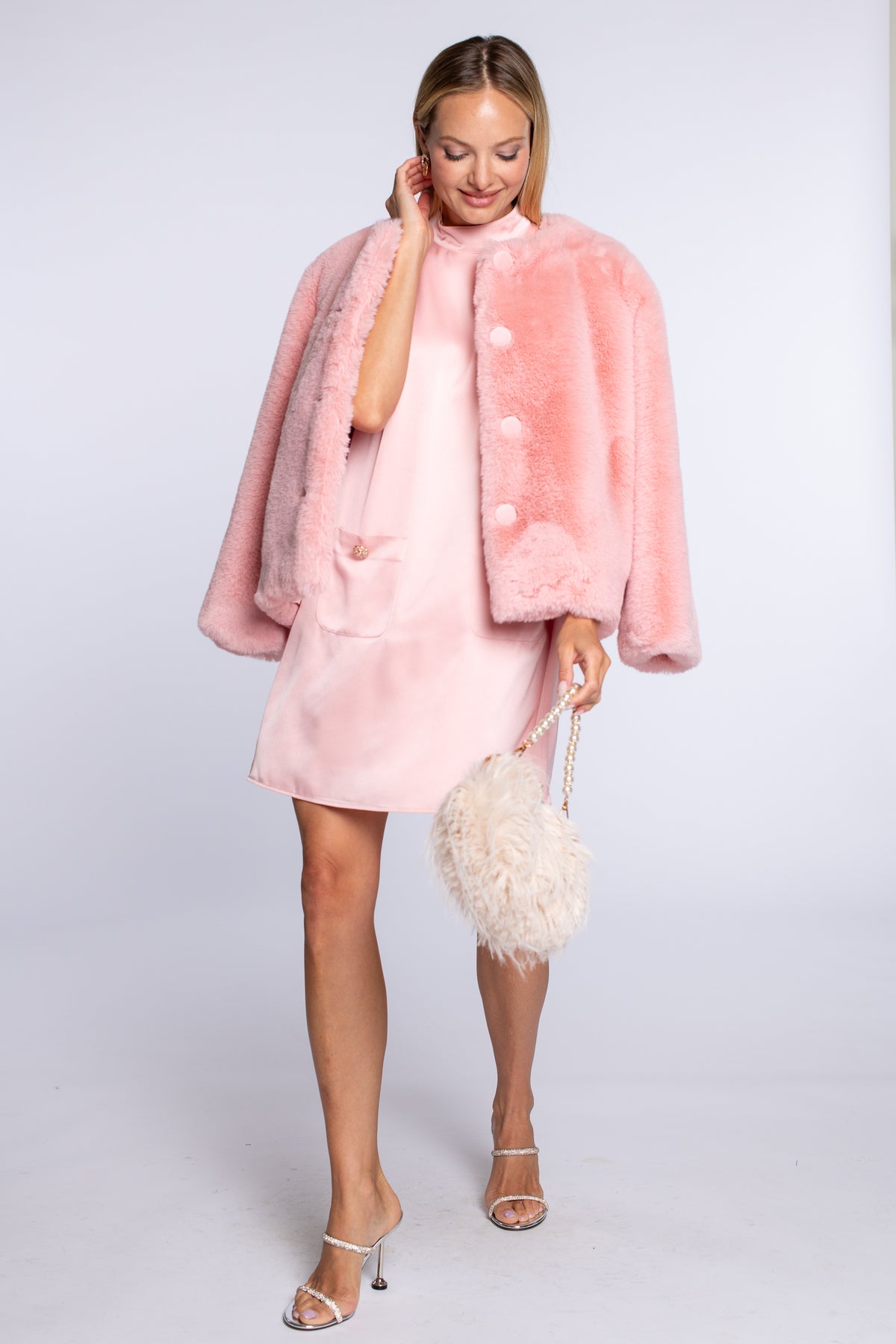 Teddie Dress in Ballet Pink
