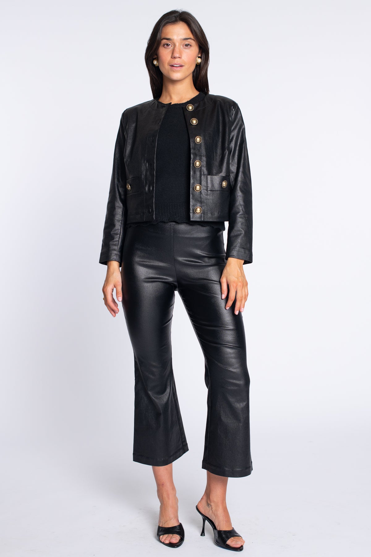 Remy Jacket in Black Metallic Denim