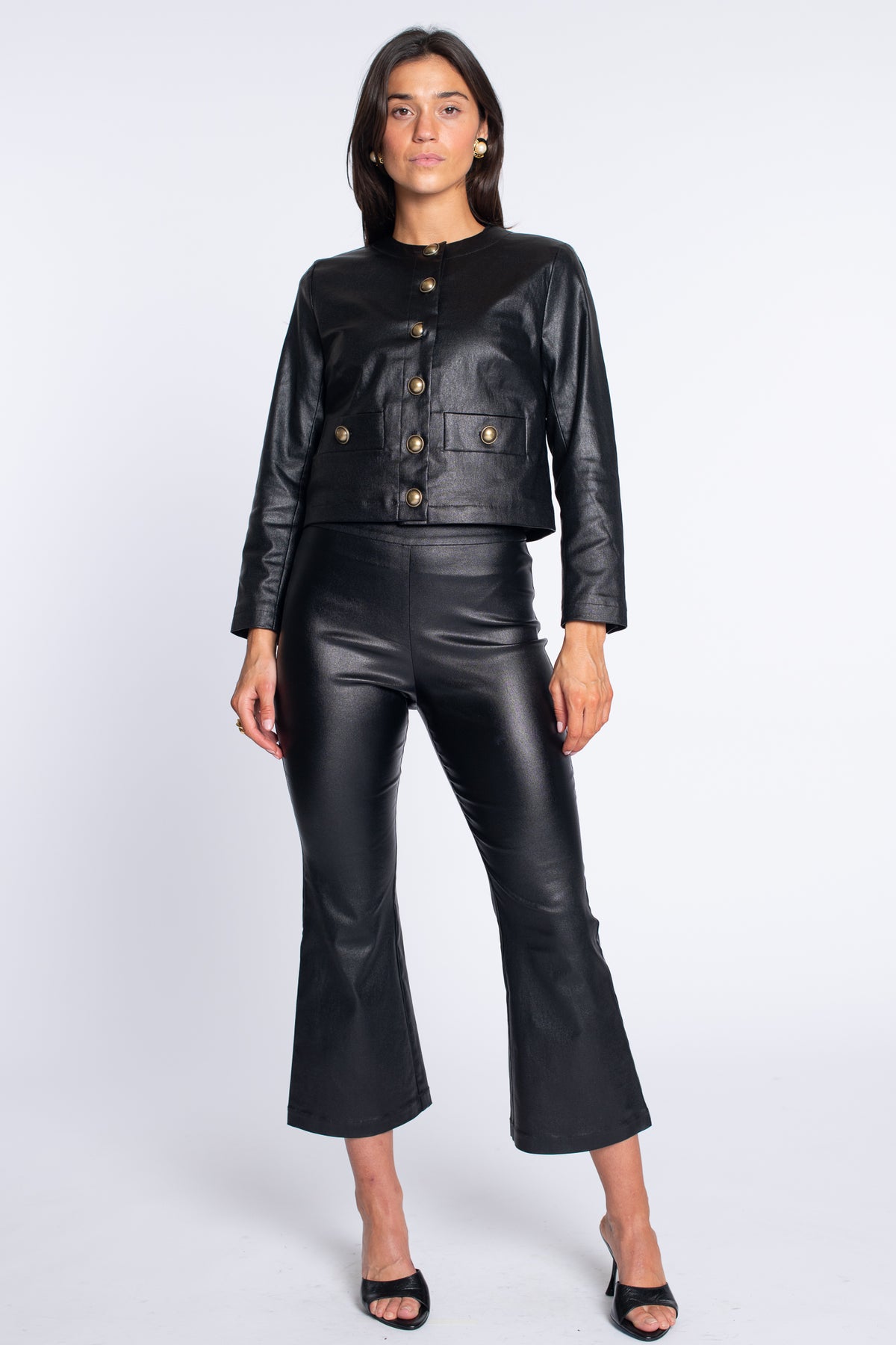 Jojo Pants in Black Metallic Denim