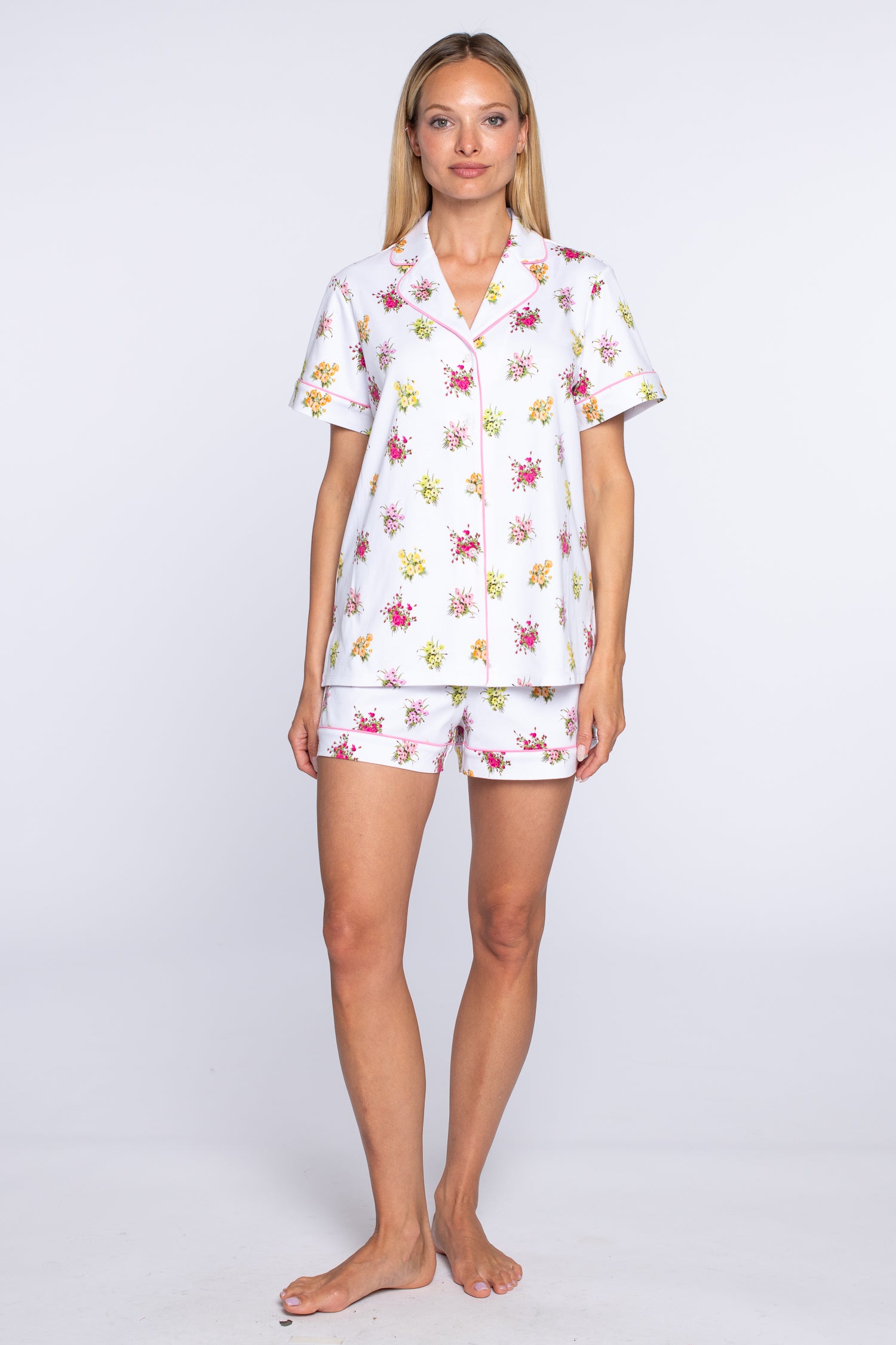 Short Sleeve Pajama Set in Bouquet Toss – Elizabeth Ackerman