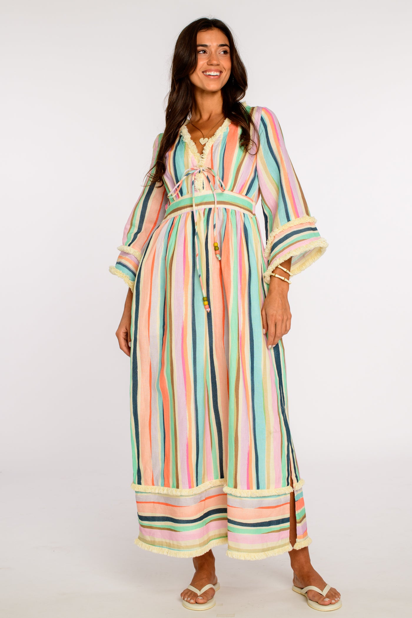 Astrid Caftan in Sherbet Stripe