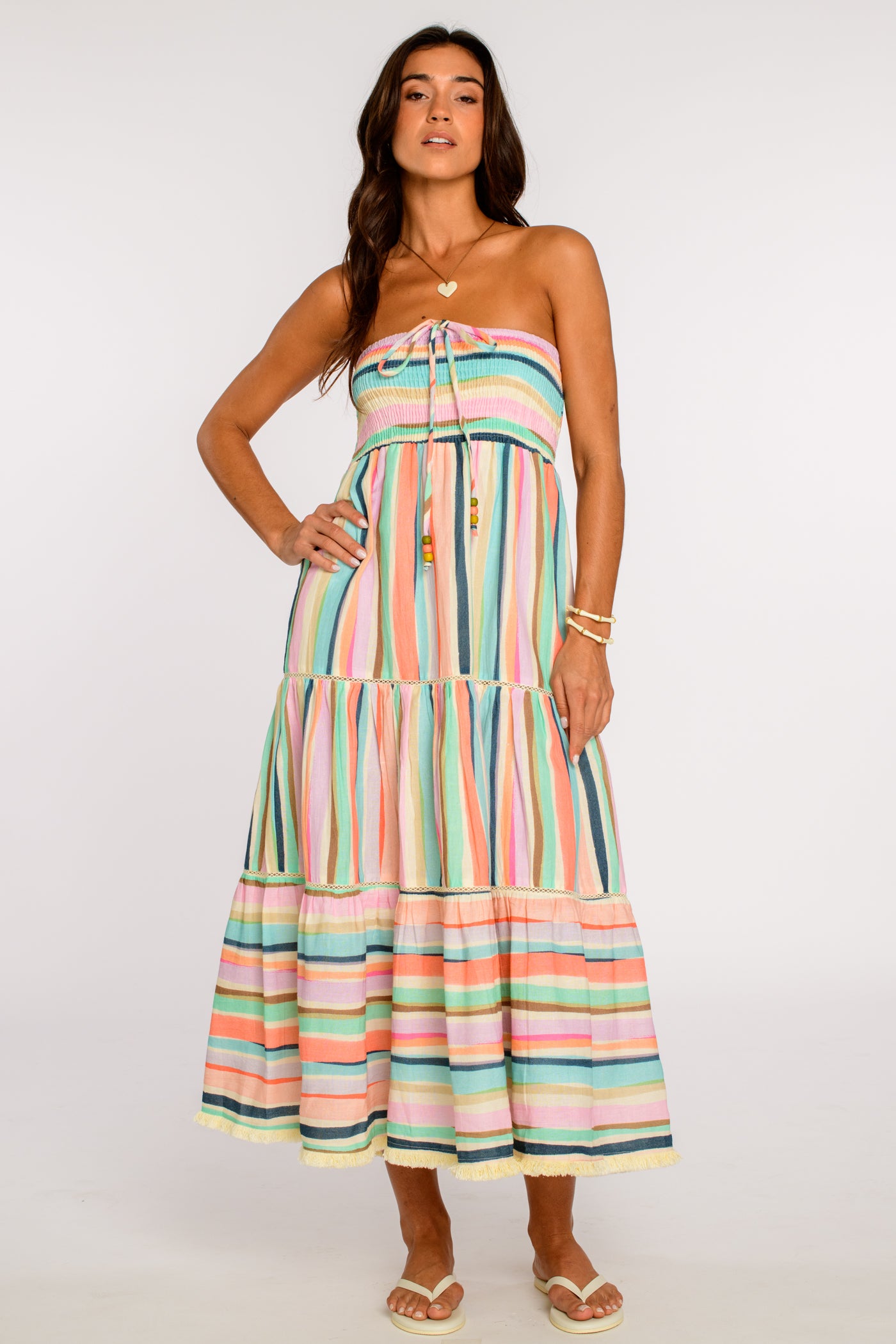 Cleo Convertible Dress in Sherbet Stripe