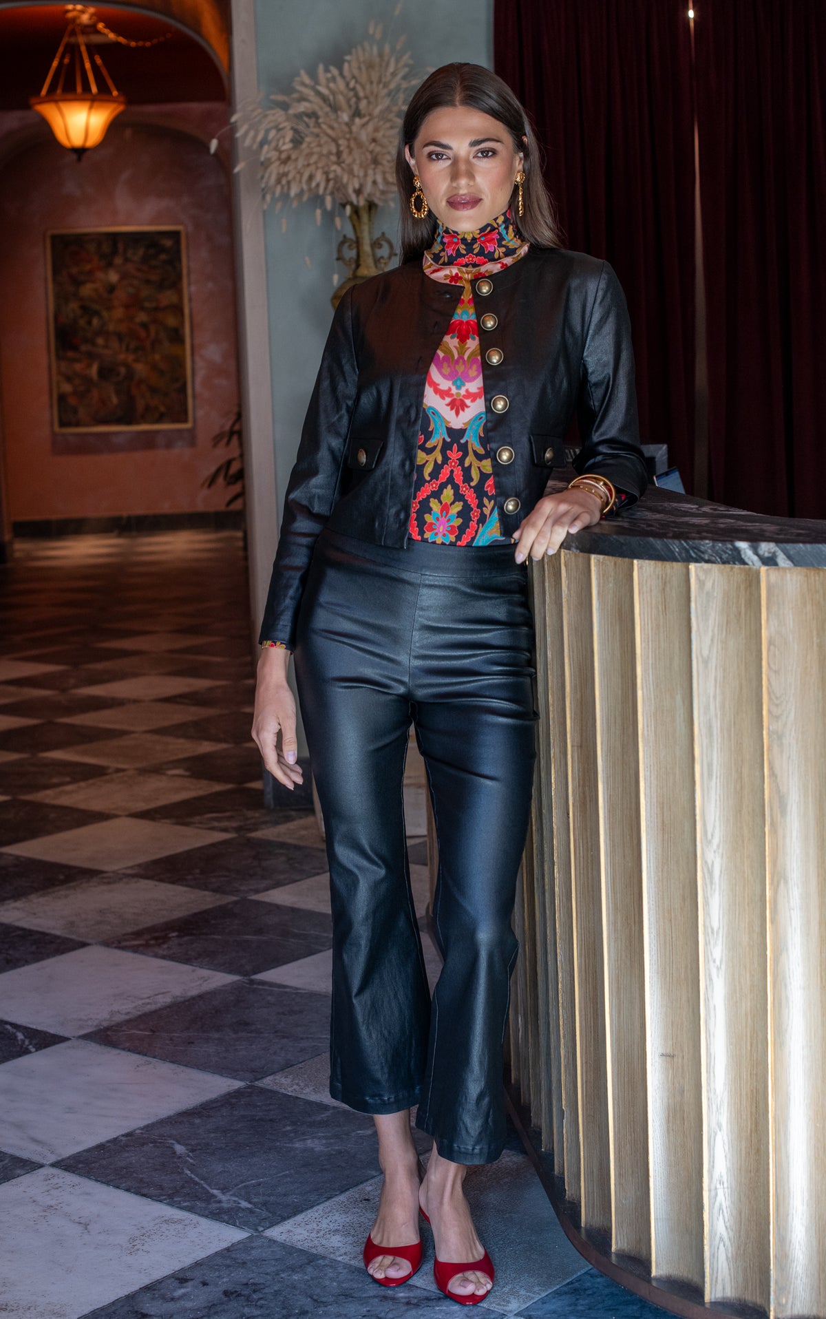 Remy Jacket in Black Metallic Denim
