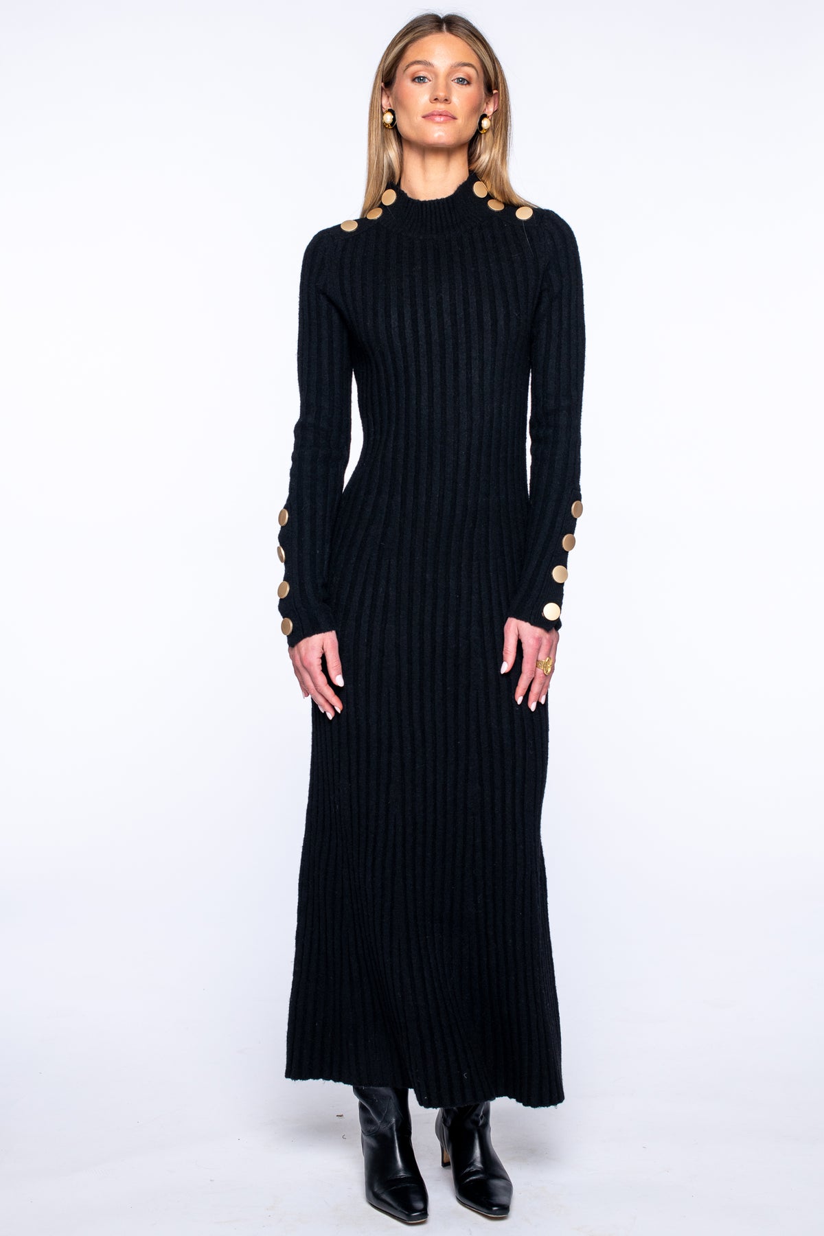 Stevie Sweater Dress in Onyx