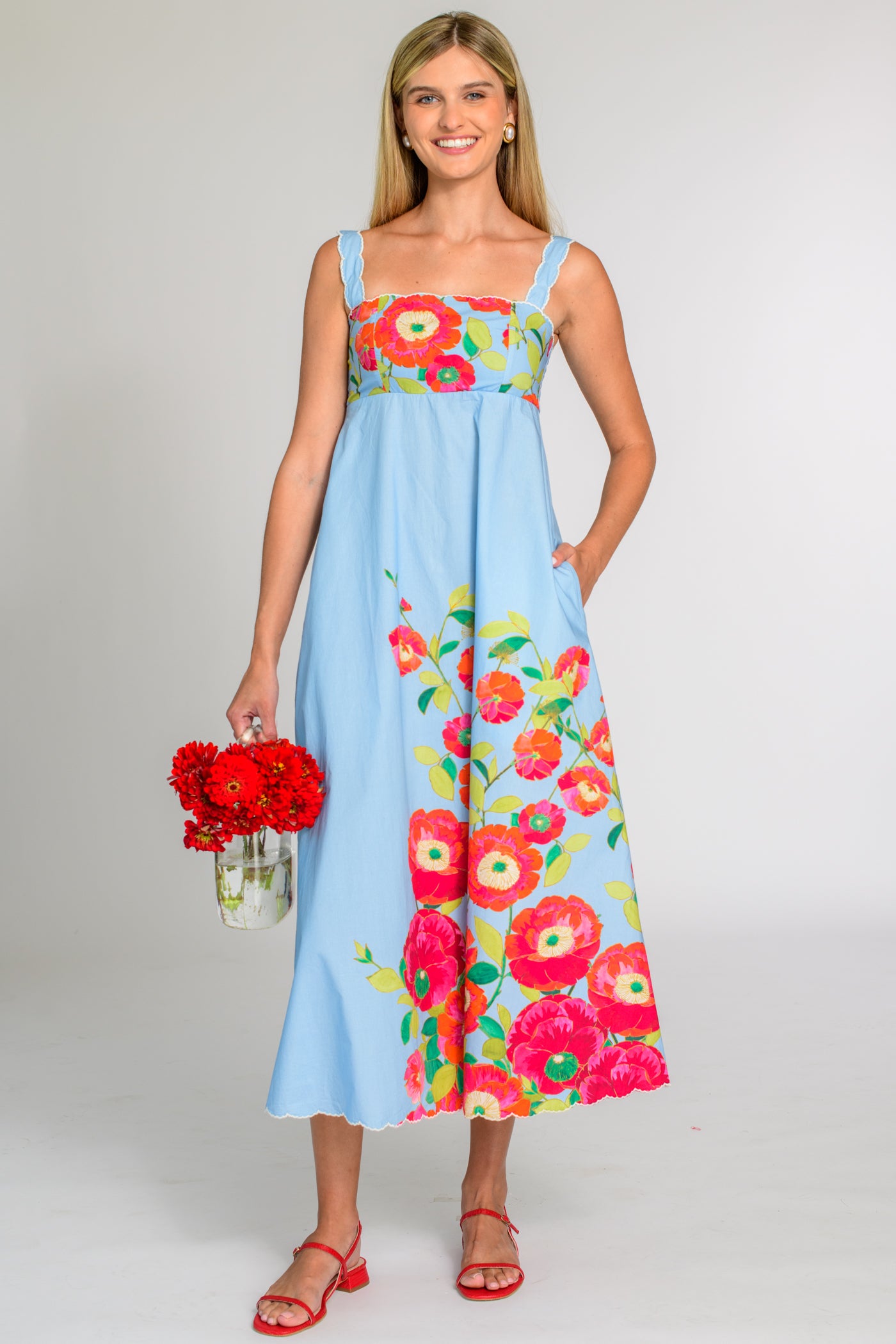 Annalisa Dress in Poppy Patch Blueberry Elizabeth Ackerman Designs, LLC Annalisa Dress in Poppy Patch Blueberry Elizabeth Ackerman Designs, LLC