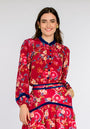 Hannah Top in Chinoiserie Scarlett