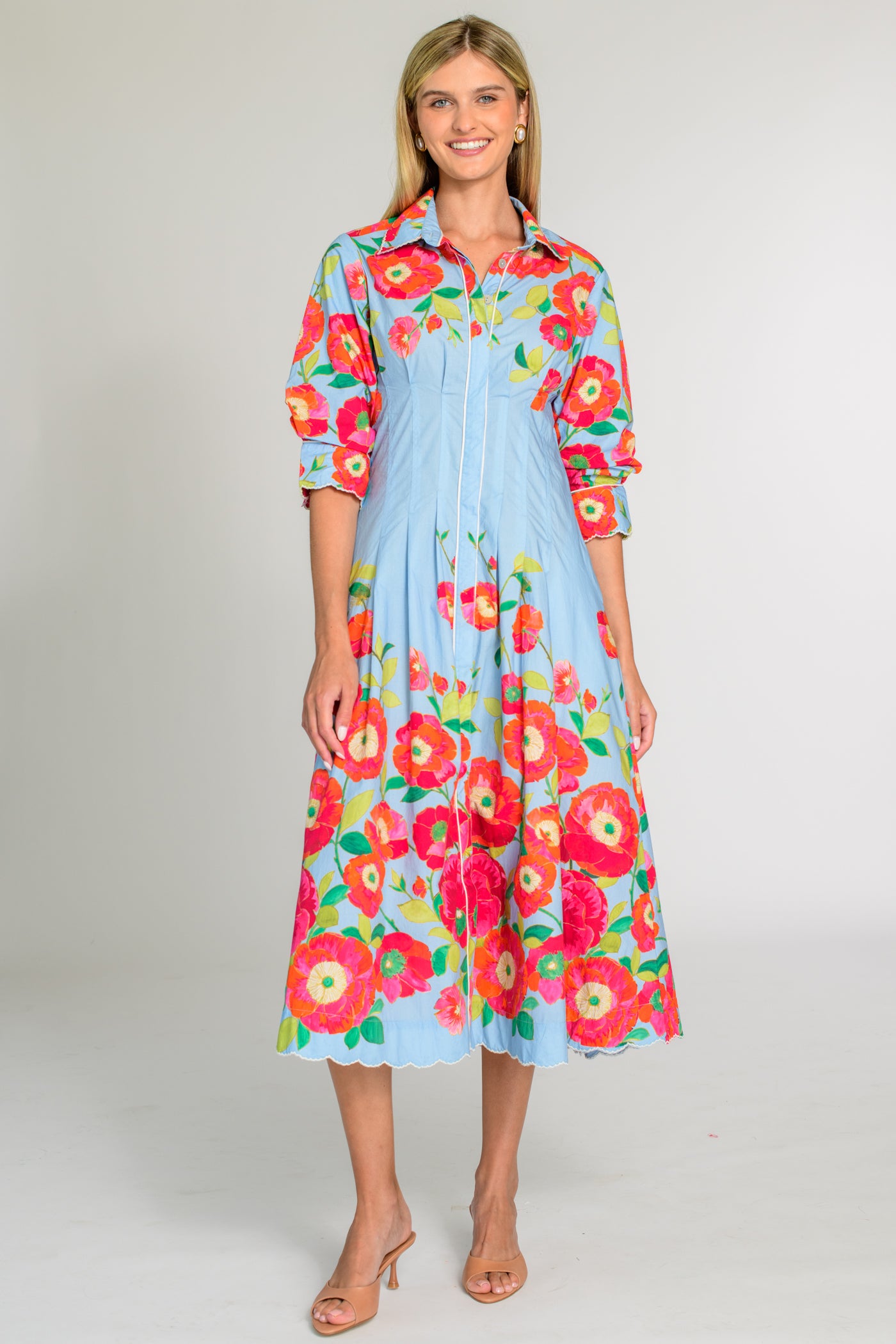 Carter Dress in Poppy Patch Blueberry – Elizabeth Ackerman Designs, LLC