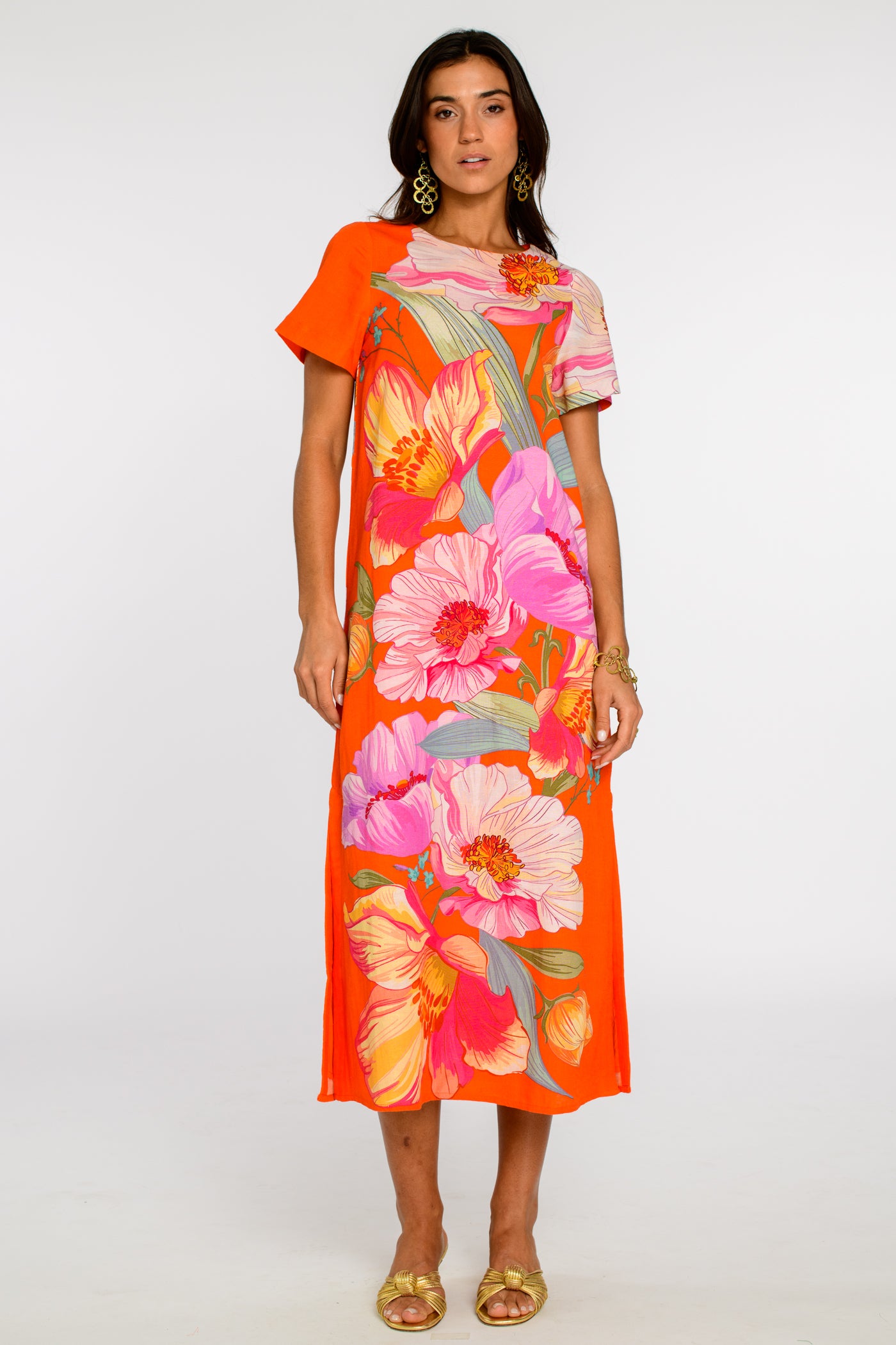 Tess Midi Dress in Sunset Blooms