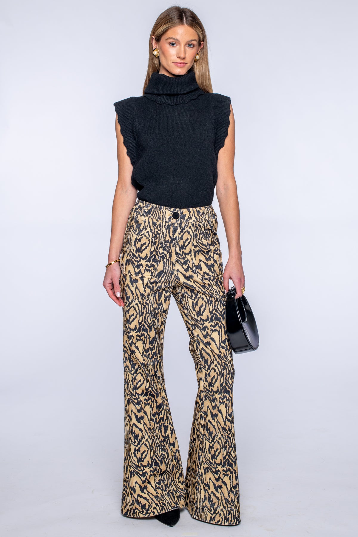 Heather Convertible Sweater in Onyx