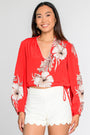 Chrissy Top in Tropicalia Scarlet Grande