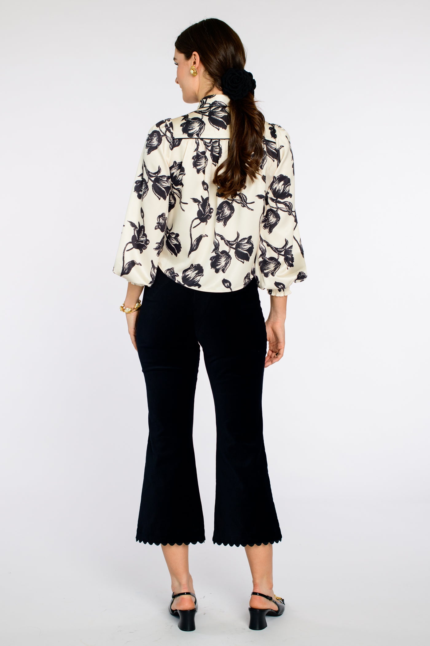 Brit Bow Blouse in Snow Tulip – Elizabeth Ackerman Designs, LLC