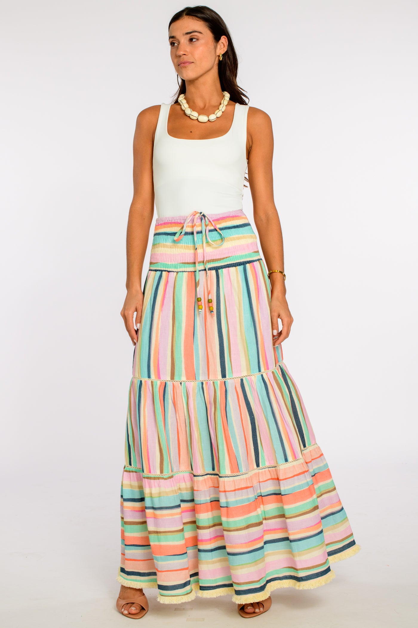 Cleo Convertible Dress in Sherbet Stripe