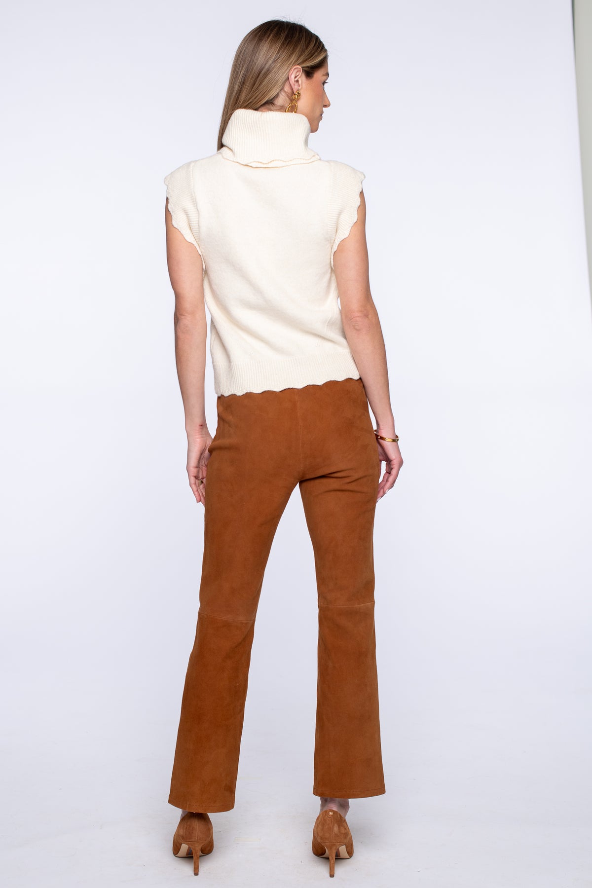 Heather Convertible Sweater in Off-White