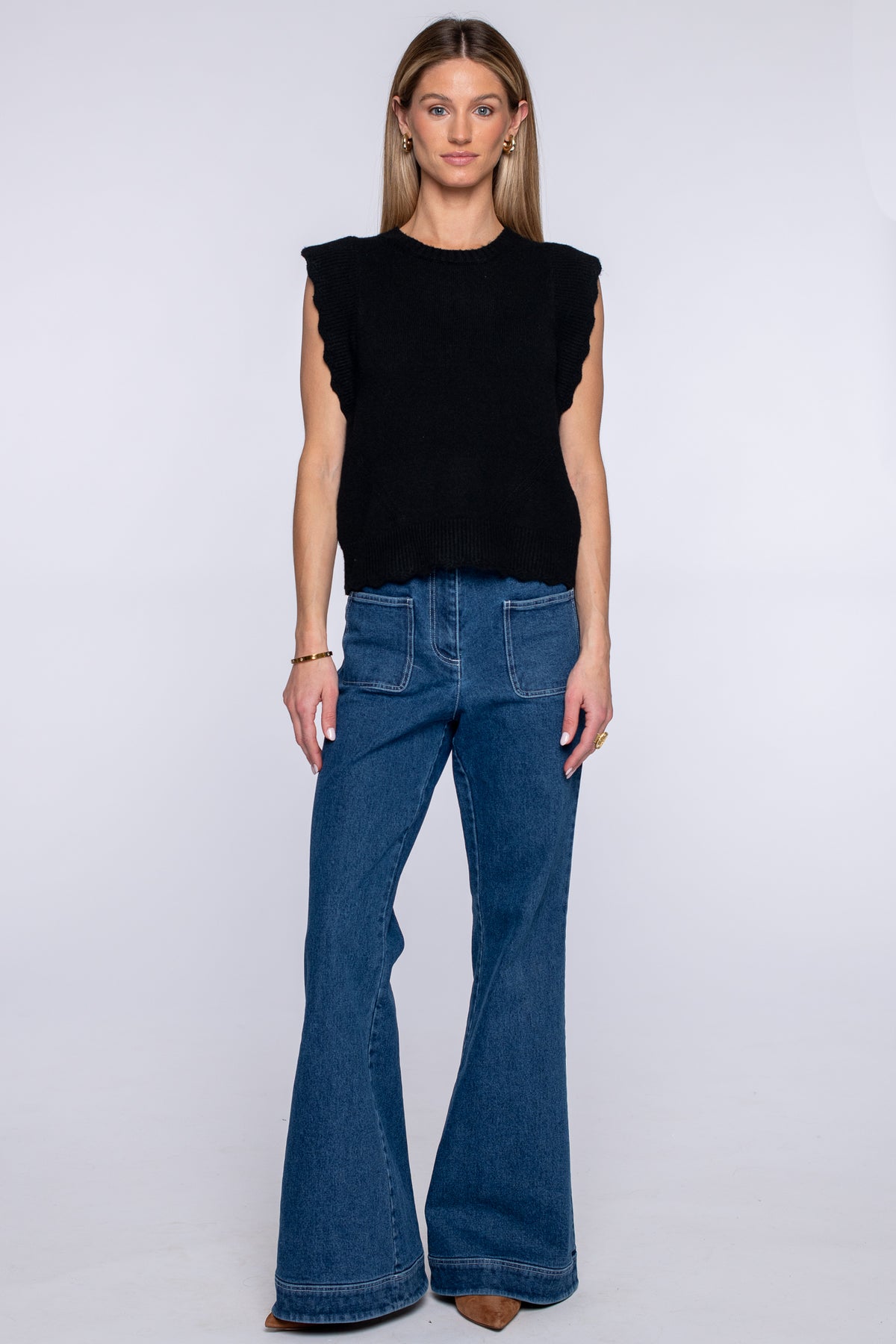 Heather Convertible Sweater in Onyx