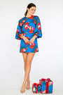 London Dress in Holiday Chintz Teal