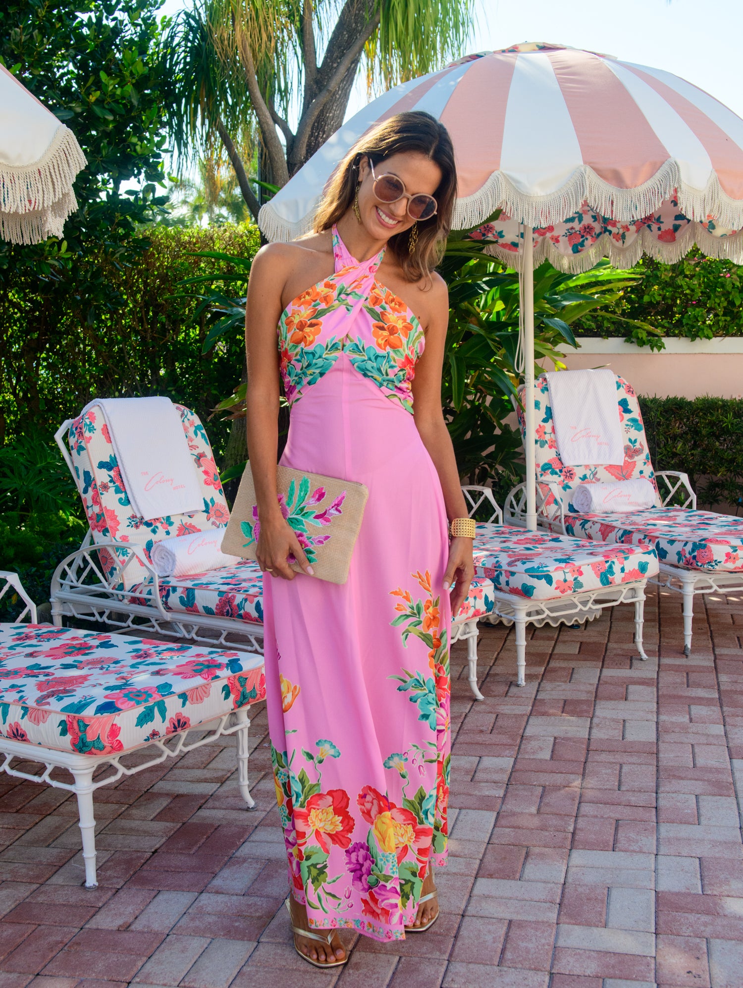 Aubrey Dress in Tulip Tapestry - Cotton Candy