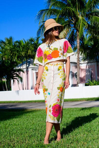 Paloma Top in Wildflower Ivory – Elizabeth Ackerman Designs, LLC