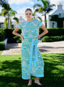 Winnifred Wrap Skirt in Damask Pool