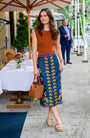 Frannie Skirt in Denim Embroidery