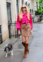 Brit Bow Blouse in Hot Pink